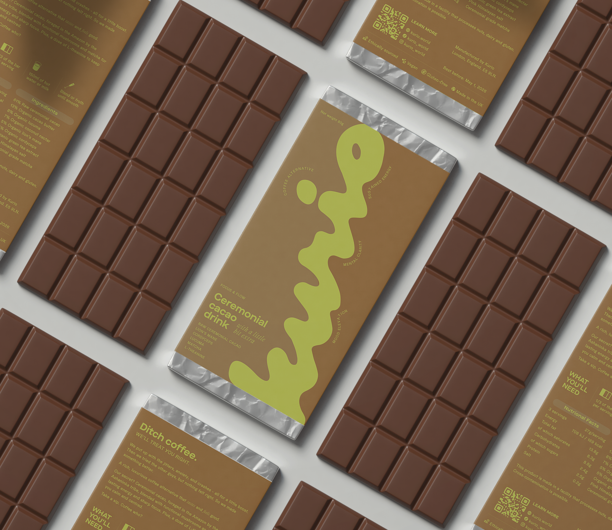 The first premium organic ceremonial cacao to come in the form of a chocolate bar. Break off a chunk and blend it with hot milk or water for the perfect morning beverage